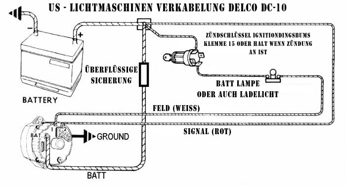 Einfache Lichtmaschinenverdrahtung