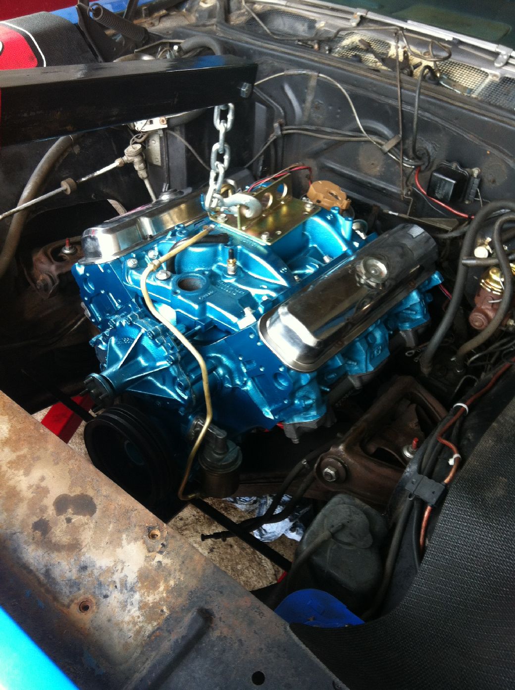 Der Motor wird eingebaut
